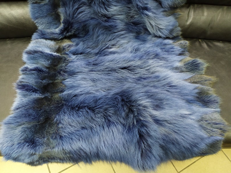 Real Coyote Fur Blanket Throw Cyan Color Home Warmer Etsy