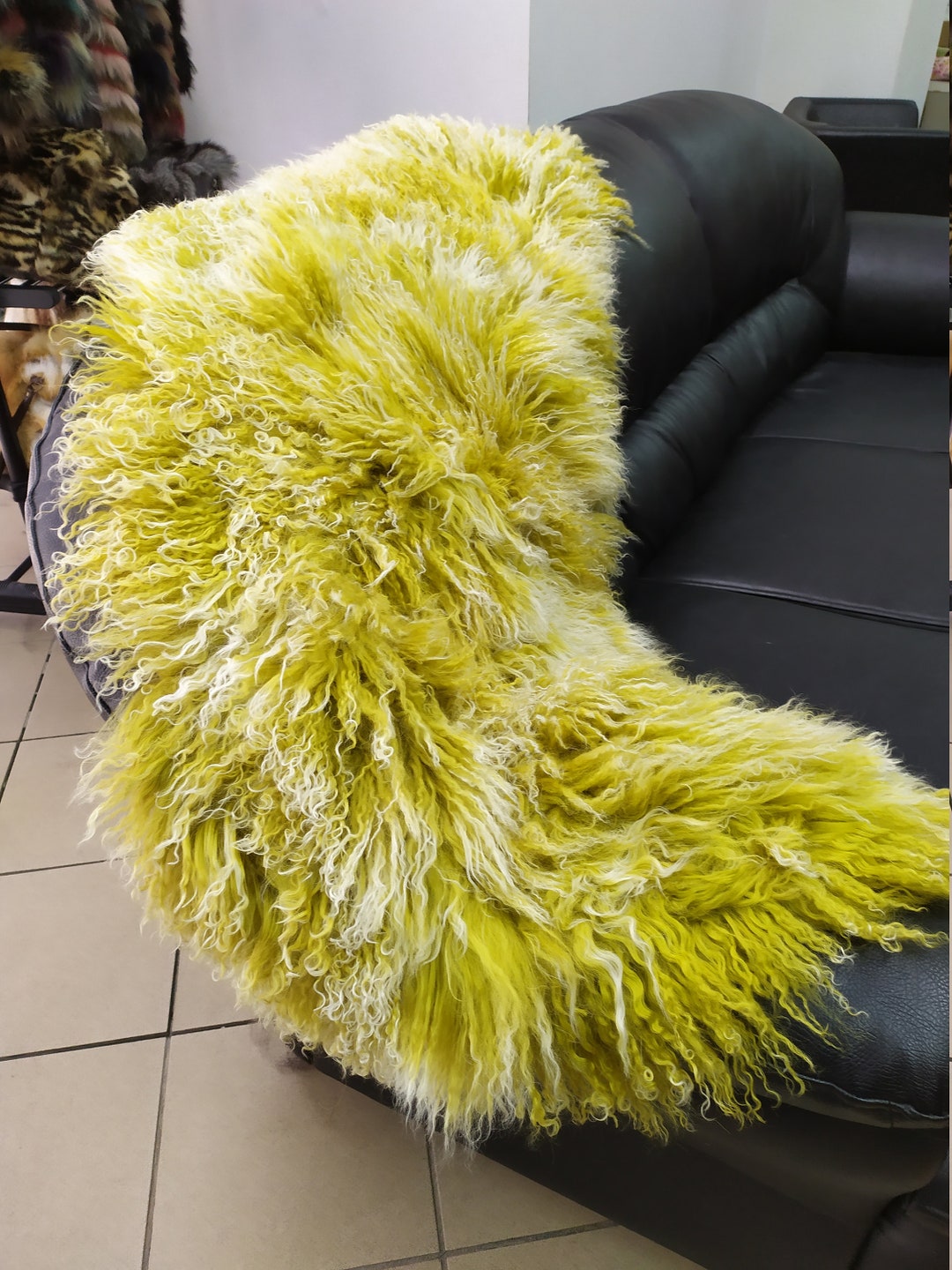 Real Mongolian Lamb Fur Blanket Home Warmer Etsy