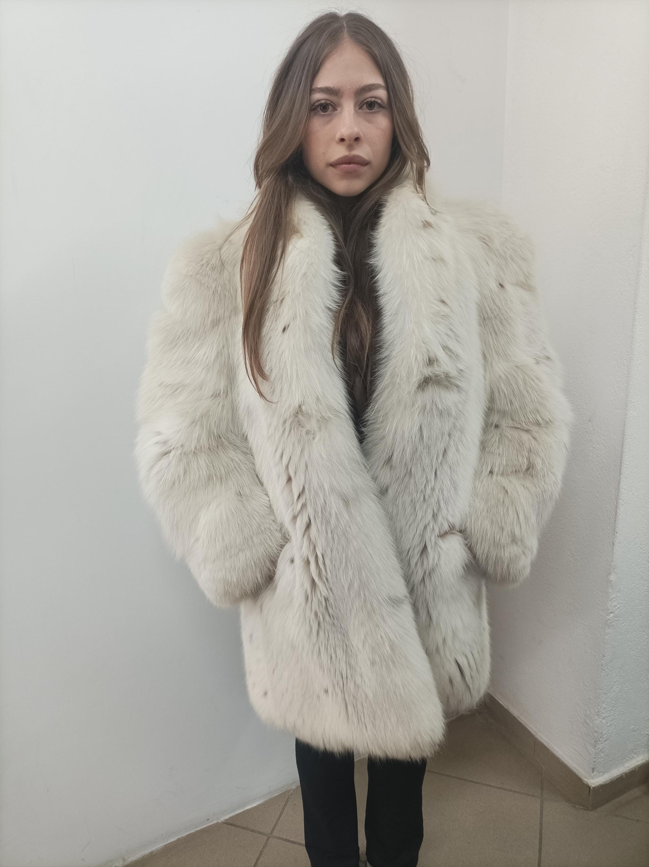 Natural Fox Fur Coat - Womens Winter Outerwear - Size 2XL - Etsy