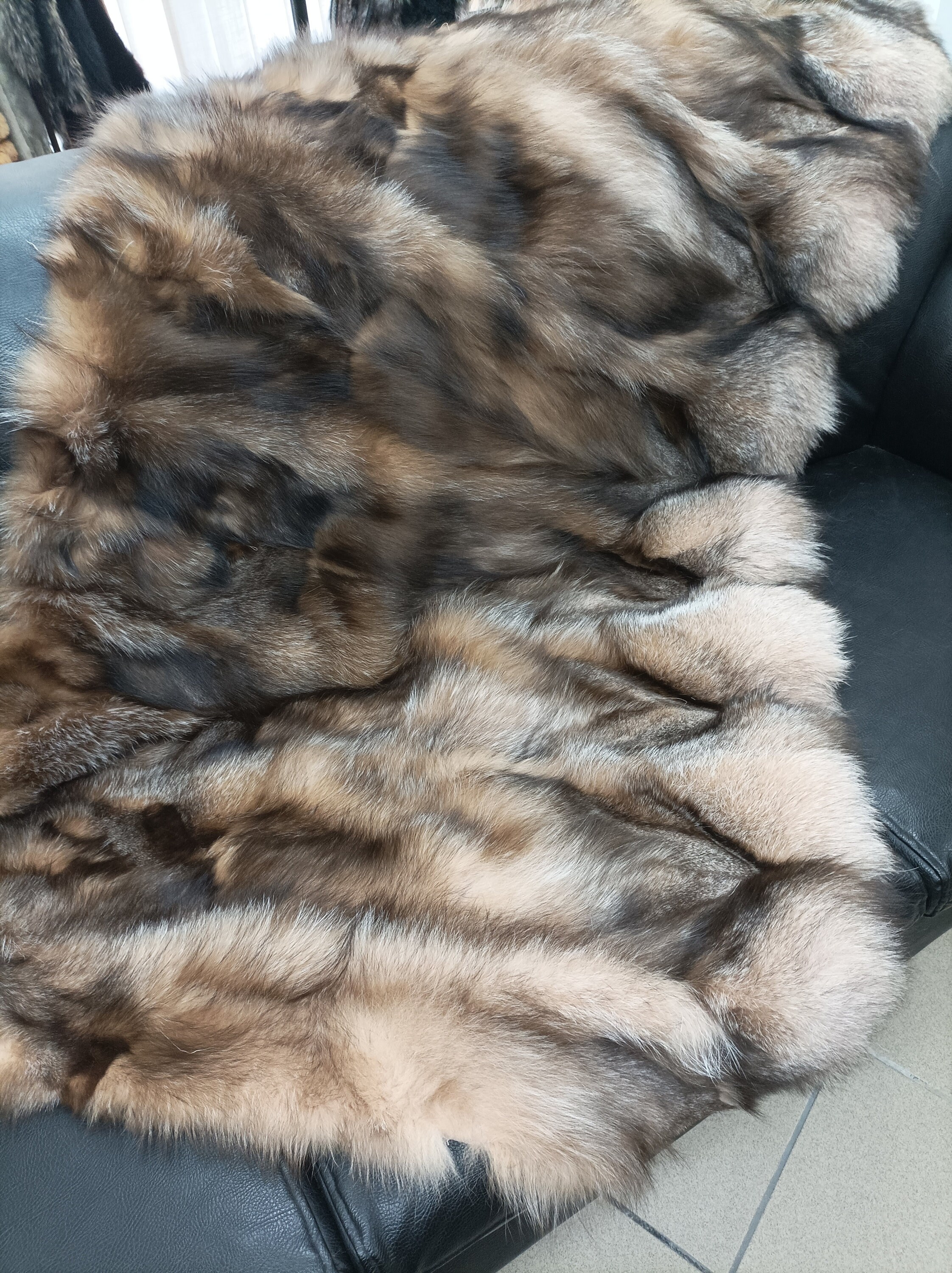 Real Fox Fur Blanket Throw Crystal Color Home Warmer Etsy