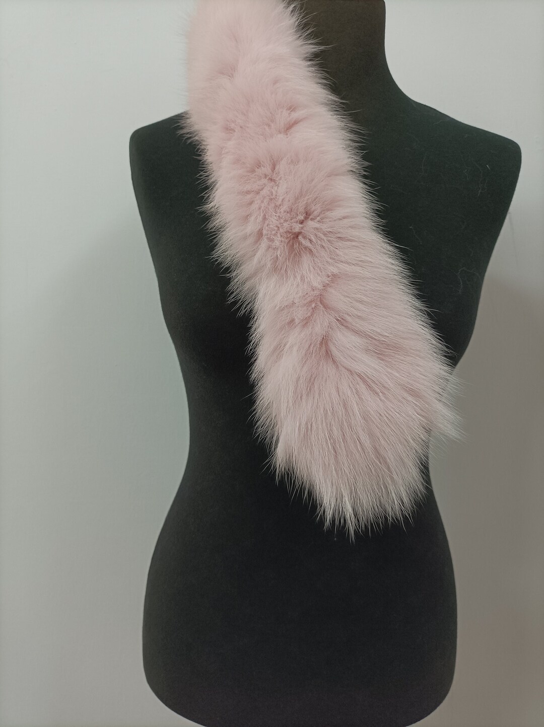 Fur Hood Trim, Real Fox Hood Trim, Fur Collar, Pink Color, Fox Fur Hood ...