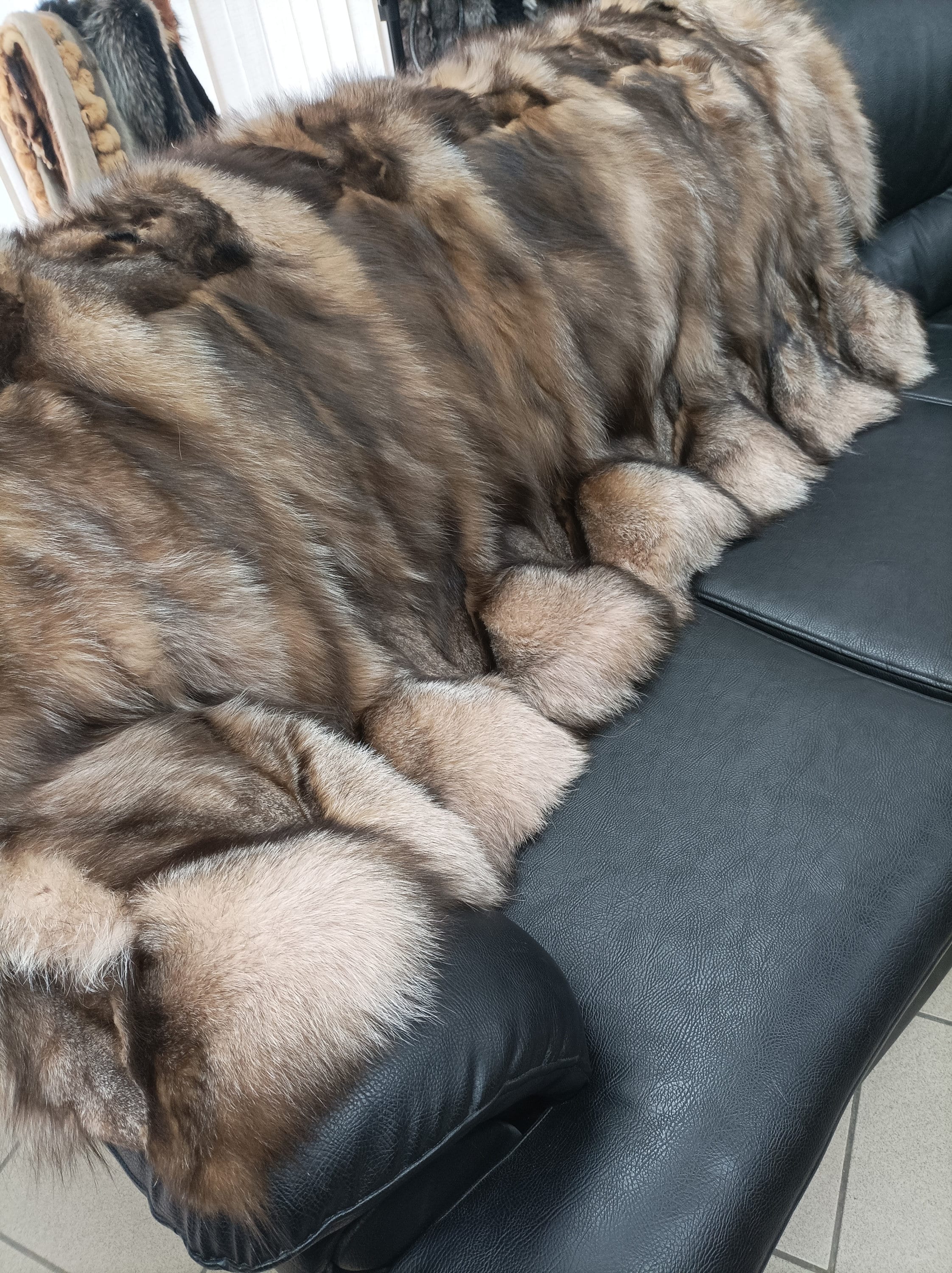 Real Fox Fur Blanket Throw Crystal Color Home Warmer Etsy