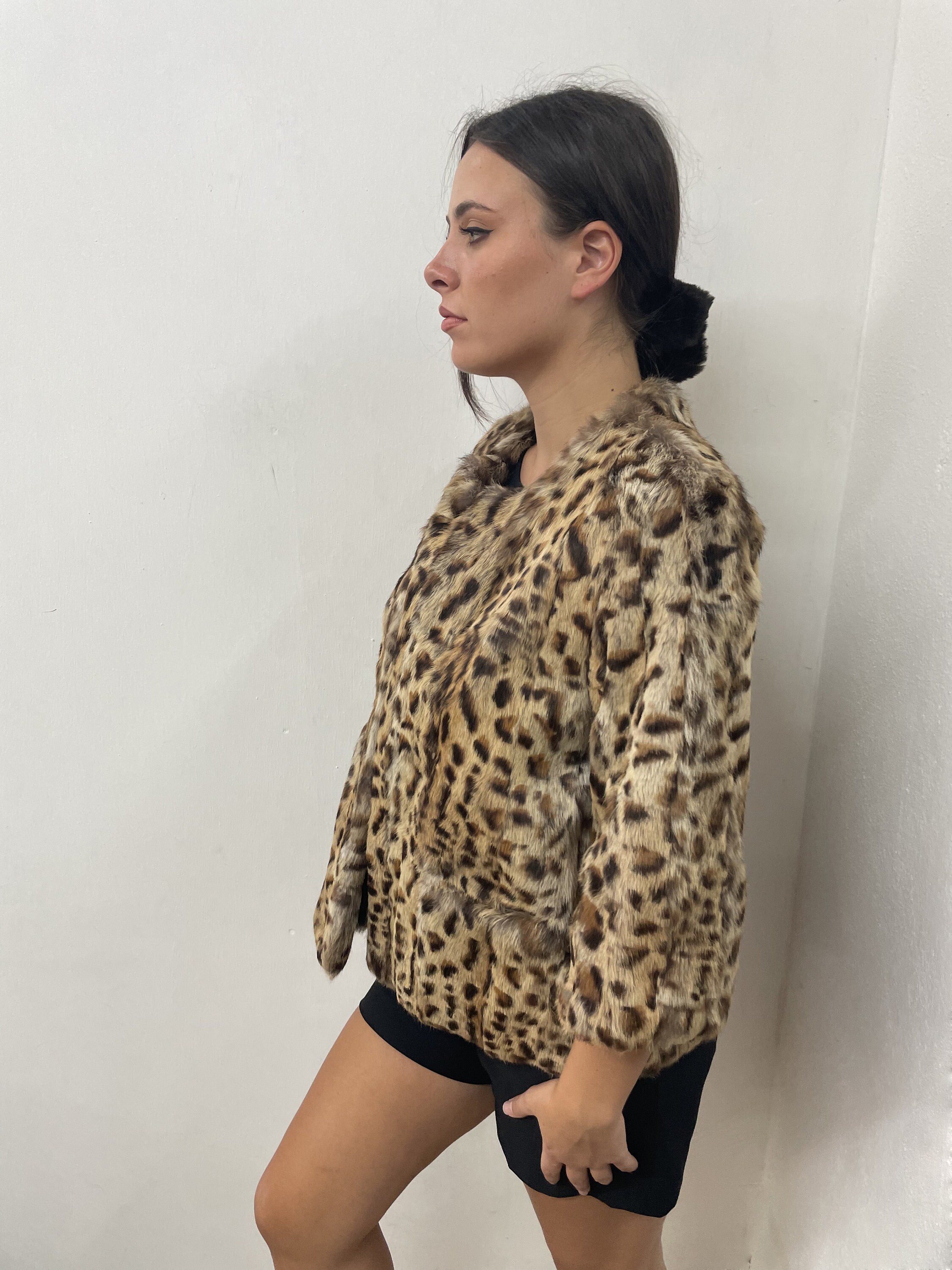 Pure Rabbit Jacket Fur Rabbit Jacket, Leopar Color , Natural Fur, Womans Winter Coat - Etsy