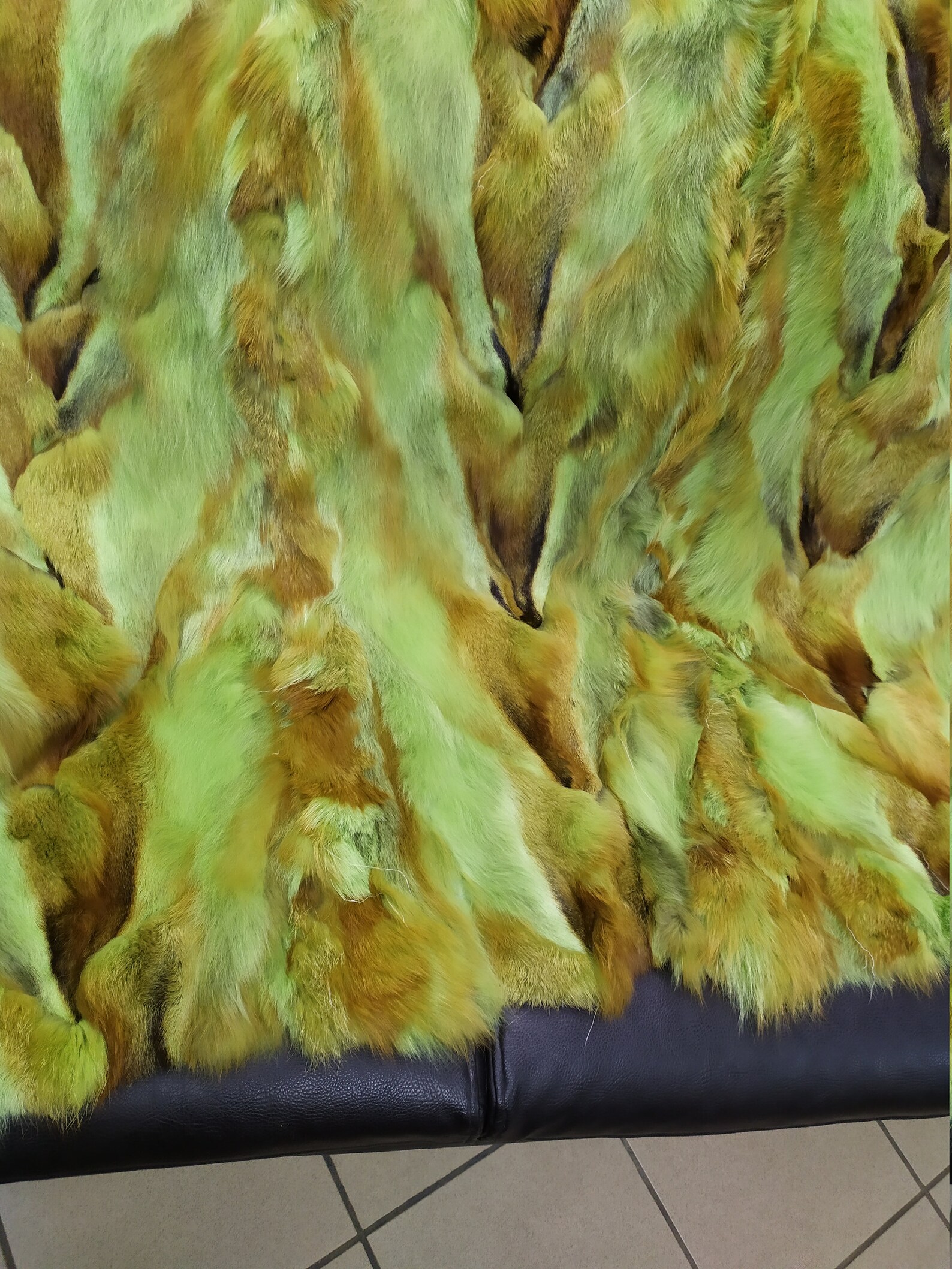 Real Fox Fur Blanket Throw Green and Brown Color Home Warmer Etsy