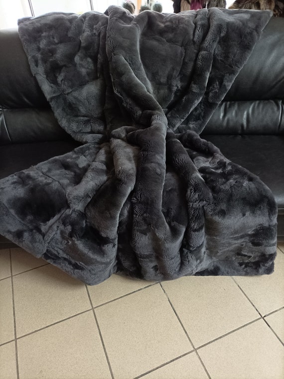 Rex rabbit fur blanket sales