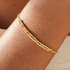 Custom Layering Morse Code Bracelet | Personalized Hidden Message Bracelet | Best Friend Gifts | Mother Day Gift | Dainty Morse Code Jewelry