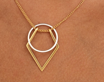 Ring Holder Geometric Necklace | Doctor Nurse Necklace | Custom Graduation Gift | Wedding Ring Keeper Jewelry | Engagement Ring Protector
