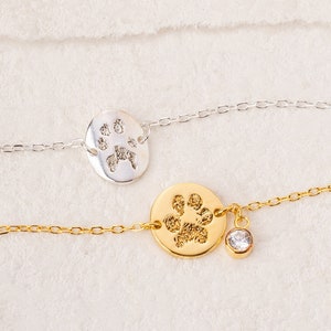 Your Actual Paw Print Bracelet | Nose Print Jewelry | Custom Pet Print Jewelry | Pet Memorial | Personalized Pet Loss Gift |Dog Cat Memorial