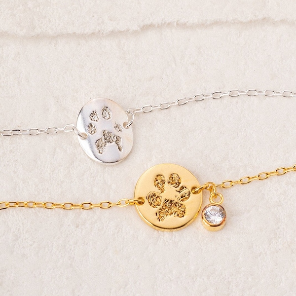 Your Actual Paw Print Bracelet | Nose Print Jewelry | Custom Pet Print Jewelry | Pet Memorial | Personalized Pet Loss Gift |Dog Cat Memorial