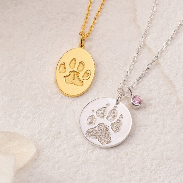 Personalized Pet Memorial Gift | Custom Paw Print Necklace | Nose Print Jewelry | Actual Pet Print Jewelry | Pet Lover Gift | Gift For Mom