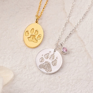 Personalized Pet Memorial Gift | Custom Paw Print Necklace | Nose Print Jewelry | Actual Pet Print Jewelry | Pet Lover Gift | Gift For Mom
