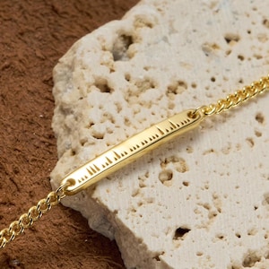 Mountain Morse Code Bracelet | Custom Morse Code Jewelry | Best Friend Gifts | Engraved Secret Message For Her | Minimalist Hidden Bracelet