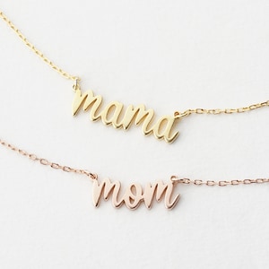 Ready To Ship from US Gold Filled Mom Necklace MOM MAMA Necklace Personalized Necklace for Mother Dainty Necklace image 1