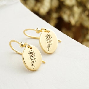 READY TO SHIP | Sunflower Earrings | Gold FilledFlower Earring | Dangle Earrings | Floral Earrings | Minimalist Earrings | Gift for Her