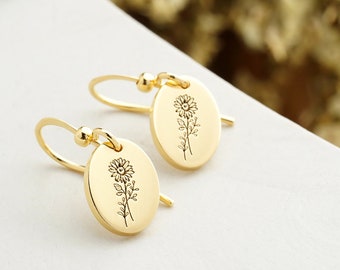 READY TO SHIP | Sunflower Earrings | Gold FilledFlower Earring | Dangle Earrings | Floral Earrings | Minimalist Earrings | Gift for Her