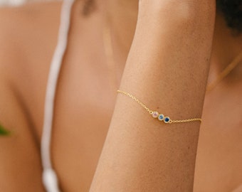 Tiny Birthstone Bracelet | Gold Filled Gemstone Jewelry | Delicate Bracelet For Her | Personalized Gift | Bridesmaid Gift | Mother Day Gift