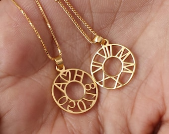 Custom Date Disc Pendant Necklace | Anniversary Date Jewelry | Roman Numeral Wedding Date Necklace | Coordinate Graduation Gift