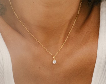 Tiny Birthstone Necklace | Gold Filled Gemstone Jewelry | Dainty Necklace For Her |  Personalized Gift | Bridesmaid Gift | Mother's Day Gift