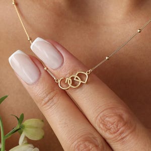 Custom Initials Necklace with Ball Chain | Petite Interlocking Three Letters Jewelry | Dainty Name Charm | Mother Kids Jewelry