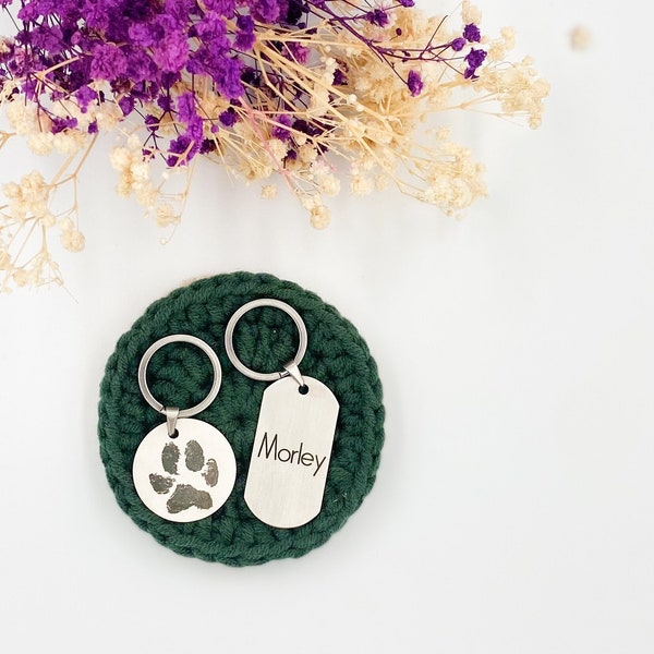 Pet Loss Gift | Custom Paw Print Keychain | Personalized Nose Print Keyring | Dog Cat Keychain | Gift For Her | Gift For Him