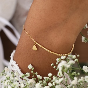 Custom Morse Code Bracelet | Floating Heart Charm Pendant | Secret Message Jewelry | Anniversary Gift
