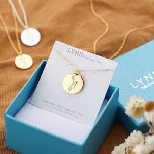 NEW COLLECTION | Birth Month Flower Circle Necklace | Personalized Mother Daughter Necklace | Minimalist Flower Necklace | Delicate Necklace