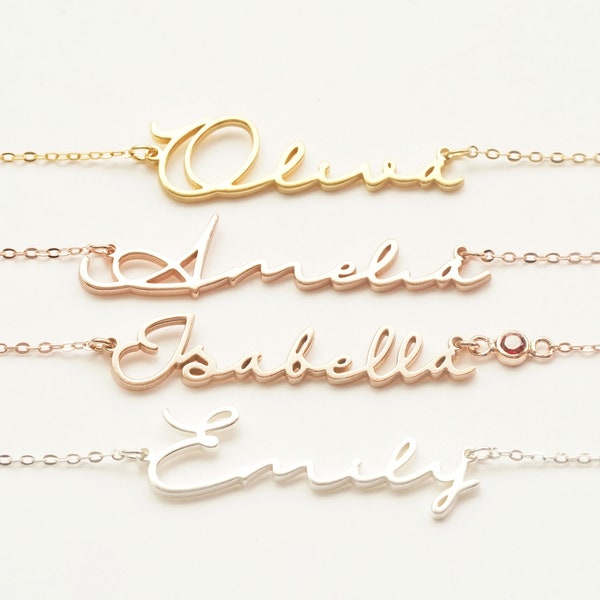 Personalized Nameplate Necklace | Custom Name Necklace | Script Name Necklace | Children Name Necklace For Mom | Bridesmaid |Mother Day Gift