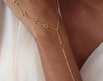 Lariat Initial Necklace | Custom Drop Name Necklace | Statement Name Y Necklace | Personalized Anniversary Gift for Her | Bridesmaid Jewelry