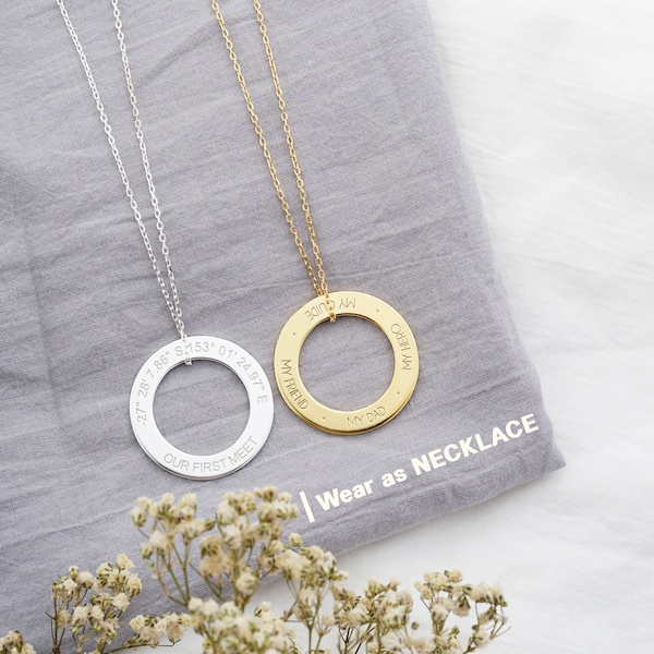 Coordinates necklace for him clearance