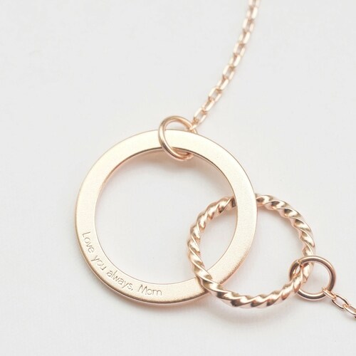 Personalized Infinity Necklace | Graduation Gift | Mother Daughter Necklace | Eternity Necklace | Custom Coordinate Necklace | Gift for Her