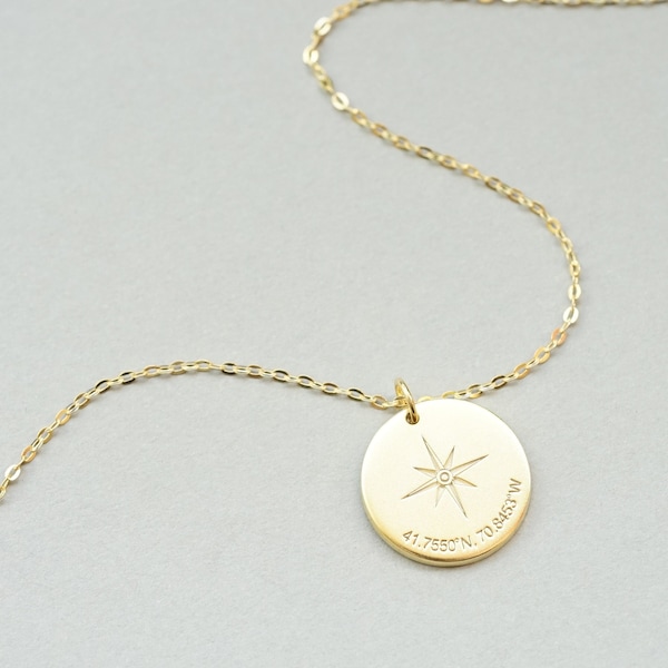 Personalized Graduation Gift | Personalized Compass Necklace | Custom Coordinate Necklace | Meaningful Jewelry for her | Mother's Day Gift