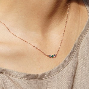 Family Birthstone Necklace | Personalized Birthstone Necklace for Mom | Gold Filled Crystal Jewelry | Personalized Gift | Mother&#39;s Day Gift