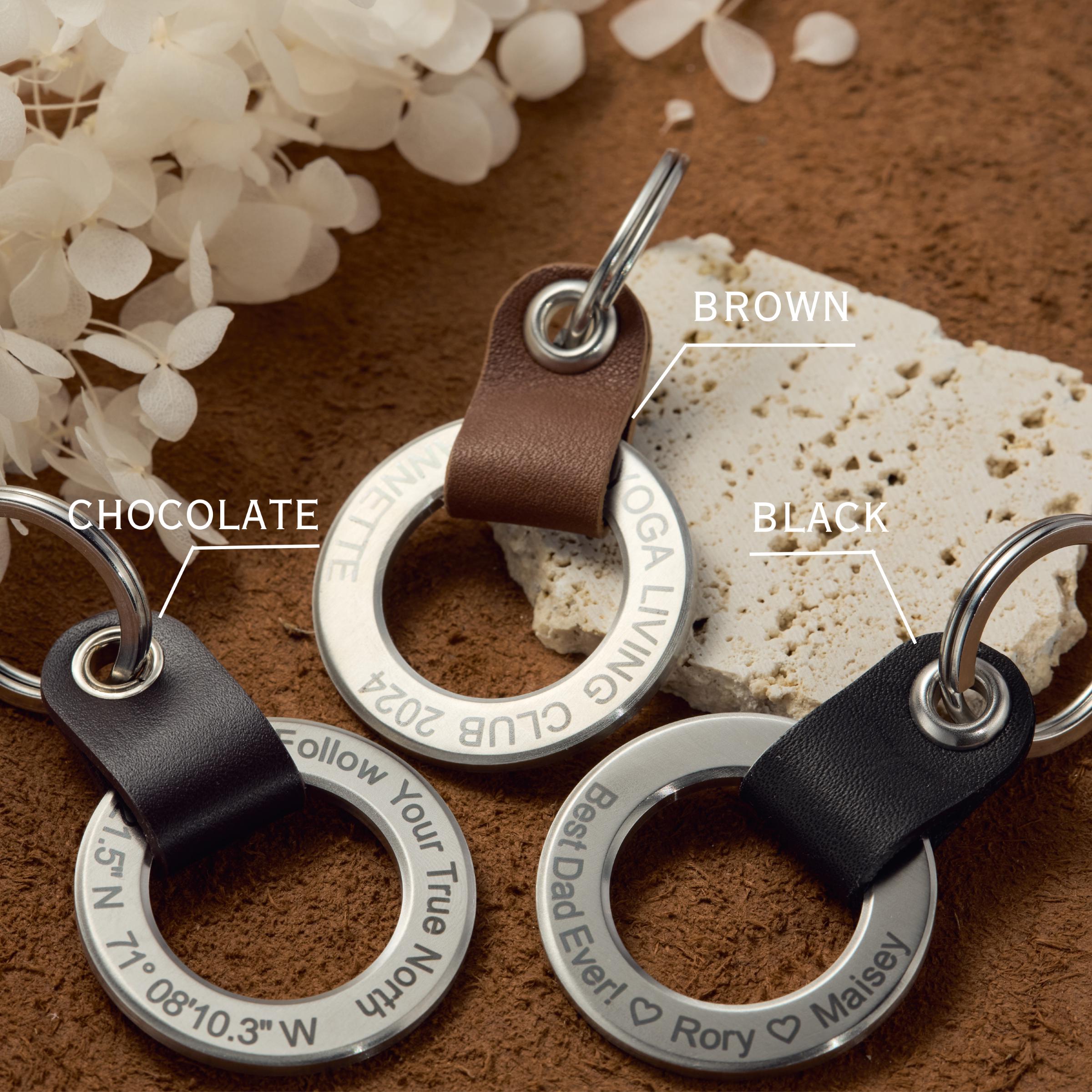 Custom Morse Code Keychain | Secret Gift for Him | Personalized Leather ...