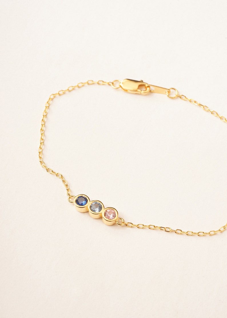 Tiny Birthstone Bracelet Gold Filled Gemstone Jewelry Delicate Bracelet For Her Personalized Gift Bridesmaid Gift Mother Day Gift image 4