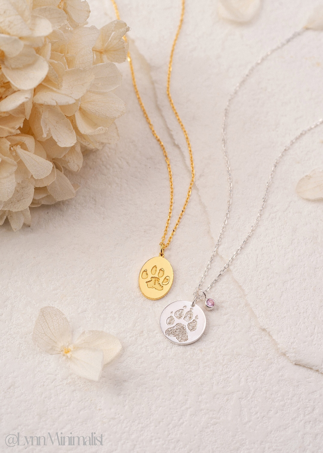 Personalized Pet Memorial Gift | Custom Paw Print Necklace | Nose Print ...