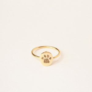Pet Memorial Gift Custom Paw Print Ring Engraved Pet Print Jewelry Pet Lover Gift Minimalist Ring Dainty Mother's Day Gift For Her image 5