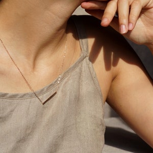 Personalized Coordinate Necklace | Custom Name Necklace | Skinny Bar Necklace | Bridesmaid Jewelry | Meaningful Minimalist Necklace For Her image 5