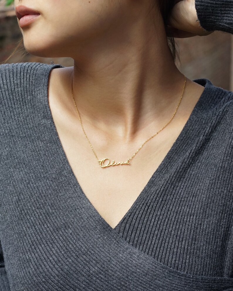 Personalized Nameplate Necklace Custom Name Necklace Etsy