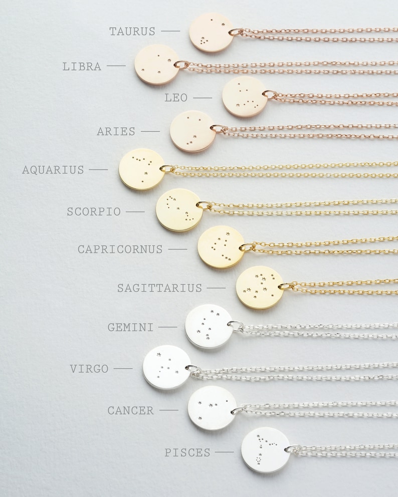 Constellation Necklace Zodiac Necklace Personalized Star Sign Necklace Minimalist Necklace Delicate Necklace Birthday Gift For Her image 3