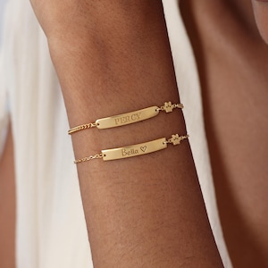 Personalized Engraved Bar Bracelet | Name Bracelet with Paw Charm | Personalized Nameplate Anklet | Pet Lover Gift | Memorial Jewelry