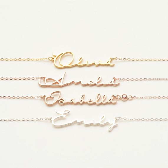 Personalized Nameplate Necklace Custom Name Necklace Script Name  Necklace Children Name Necklace For Mom Bridesmaid |Mother Day Gift