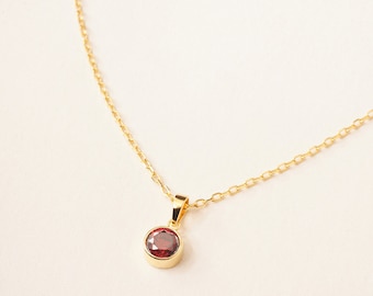 Ready To Ship | Garnet Birthstone Necklace | January Gemstone Necklace | Garnet Jewelry | Bridesmaid Gift For Her | Birthday Gift