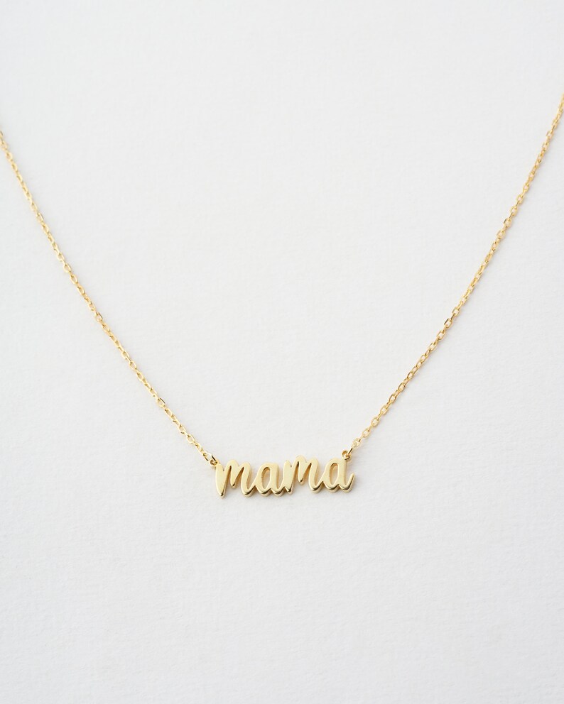 Ready To Ship from US Gold Filled Mom Necklace MOM MAMA Necklace Personalized Necklace for Mother Dainty Necklace image 2