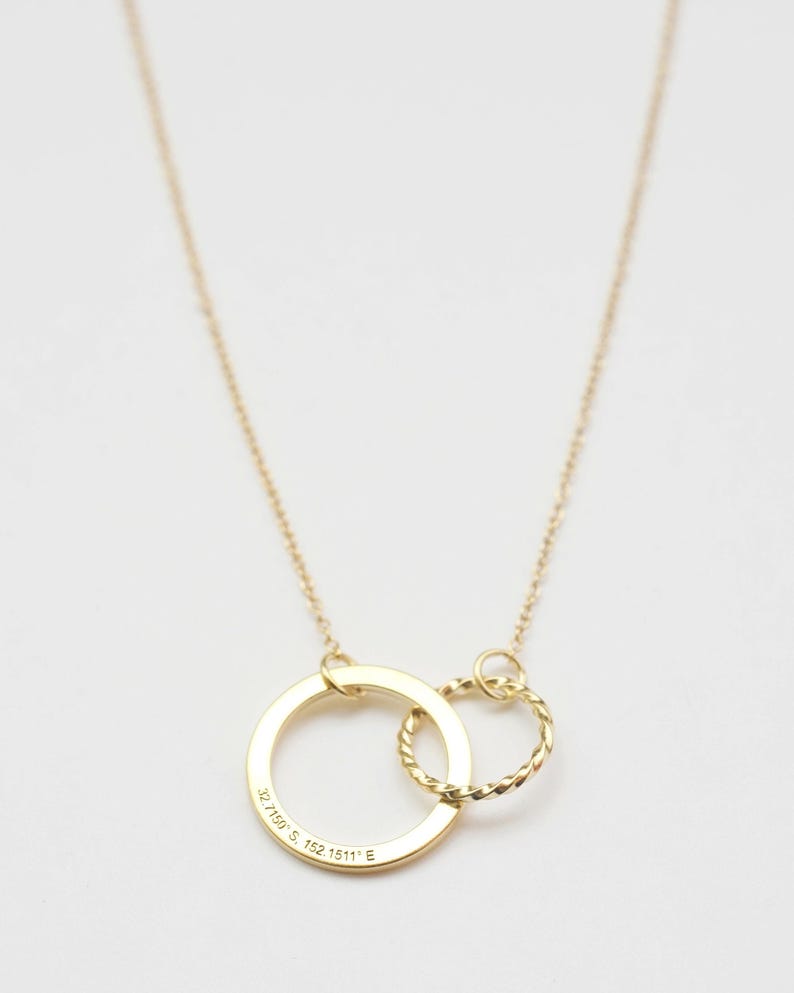 Personalized Infinity Necklace | Mother Daughter Necklace | Custom Coordinate Necklace | Graduation Gift | Meaningful Jewelry for Mother day image 4