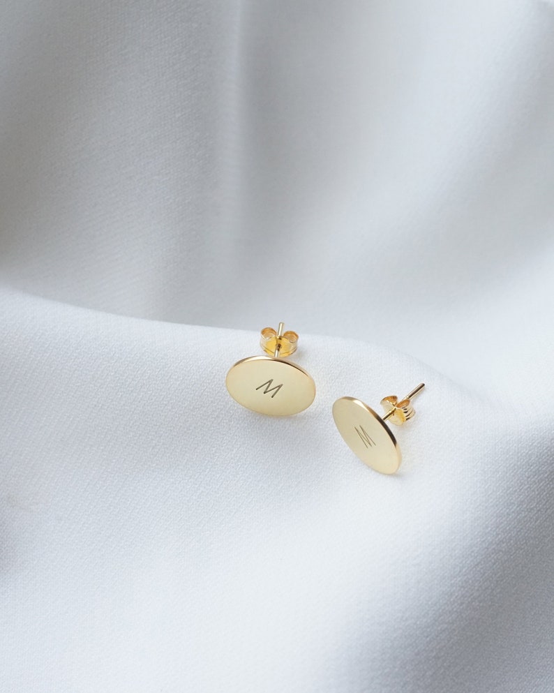 14k Gold Filled Name Stud Earrings Circle Earrings Triangle Earrings Initial Stud Earrings Name Statement EarringsMinimalist Earrings SMALL CIRCLE