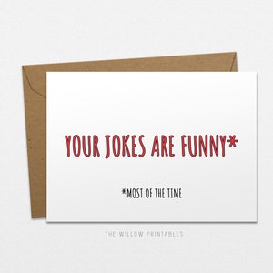 Funny Father&#39;s Day card, Dad Jokes Card, Printable card for dad, Gift from daughter