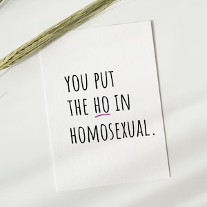 Tarjeta de felicitación para homosexuales, divertida tarjeta gay, tarjeta LGBTQ