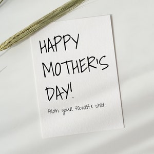 Tarjeta divertida para mamá, tarjeta del día de la madre para mi hija favorita, tarjeta para mamá hija, tarjeta imprimible del día de la madre