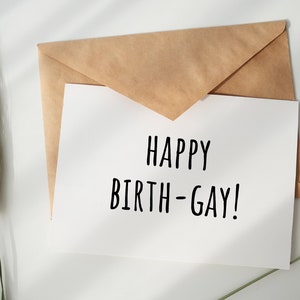 Carte d'anniversaire gay. Carte de voeux homosexuelle. Carte gay drôle pour ami. Carte imprimable.