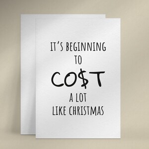 Druckbare Weihnachtskarte für Freund, clevere lustige Weihnachtskarte, witzige Weihnachtsgrußkarte, die viel kostet wie Weihnachten